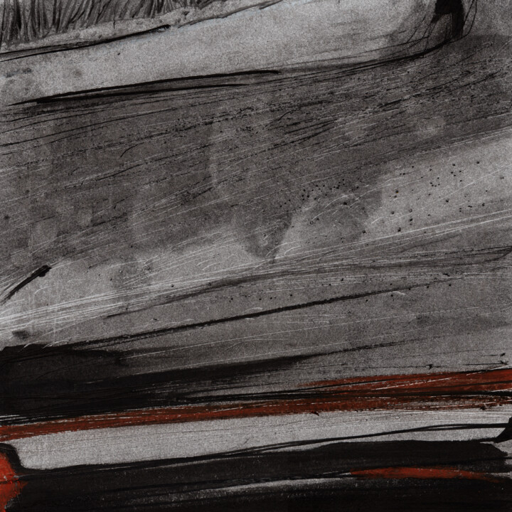 #234, 25x25cms, graphite et acrylique sur papier, 07-2024 绘画, 9.8x9.8 in