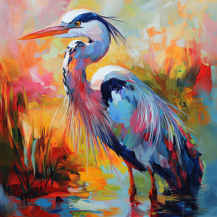 Heron 数字艺术, 19.7x19.7 in