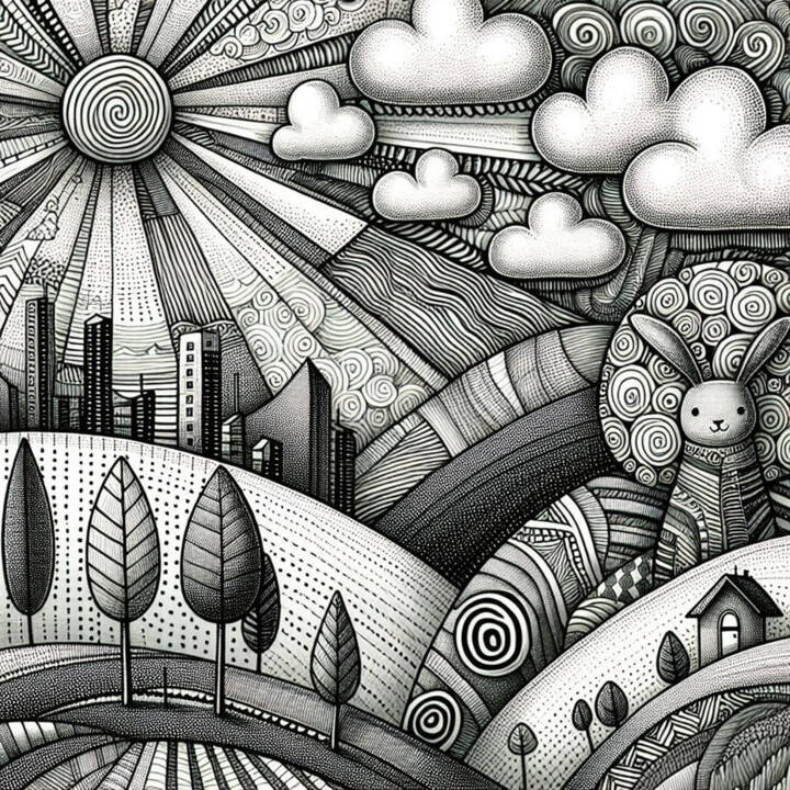 Intricate Solitude: Harmony of Nature and Urban Life 数字艺术