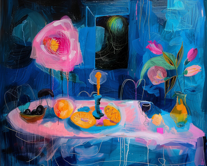 The Blue Silence 绘画, 37.8x47.2 in
