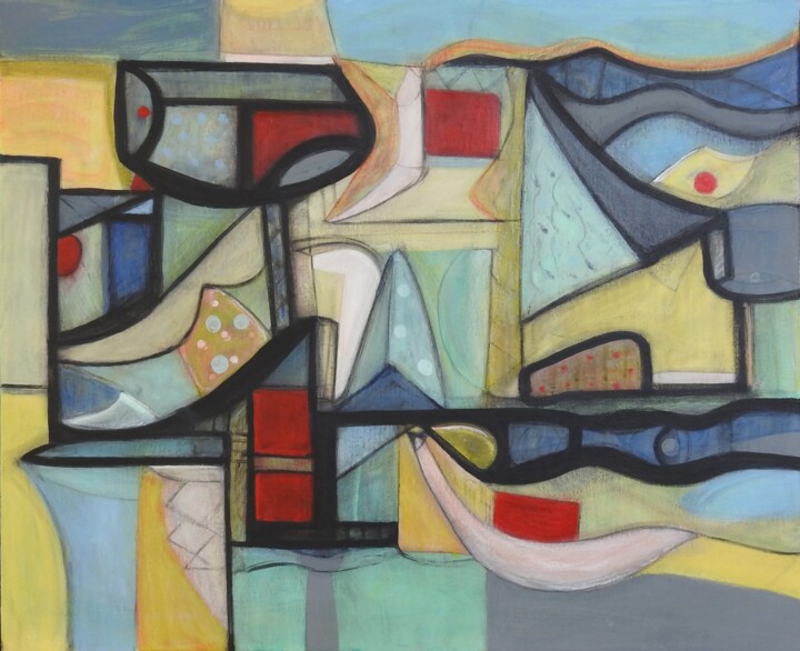 Painting titled "Come Together" by Stephen Lucas, Original Artwork, Acrylic Mounted on Wood Stretcher frame