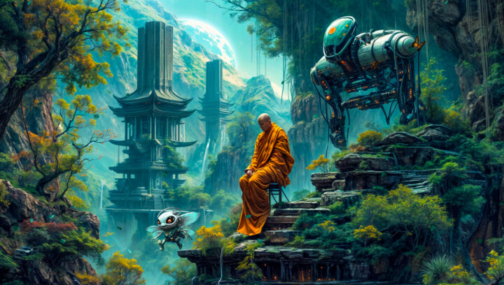 The Sanctuary of Three 数字艺术, 36.7x64.8 in