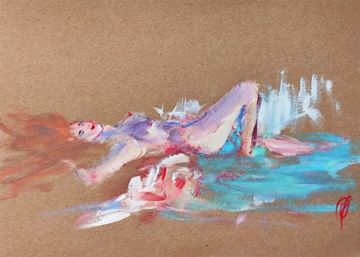 Ocean hugs 绘画, 5.9x8.3 in