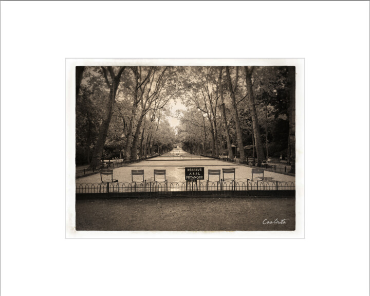 Photographie intitulée "Pétanque" par Caalista, Œuvre d'art originale, Photographie argentique Monté sur Carton