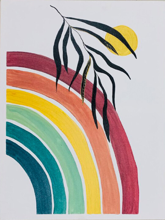 Painting titled "Chasing Rainbows" by Seneli Ranaraja, Original Artwork, Acrylic