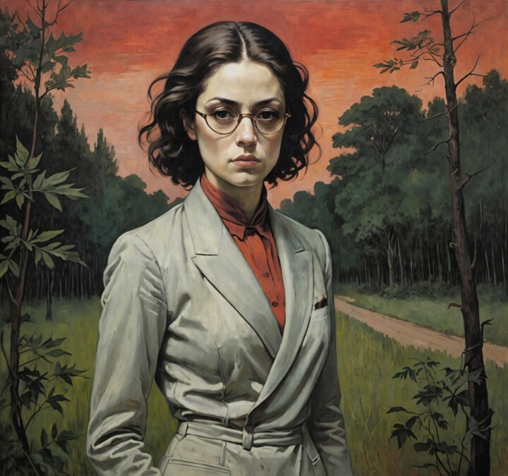 Field Executive Painting, 34.9x37.3 in