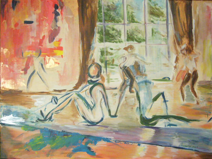 Fencing Training Fun 绘画, 23.6x31.5 in