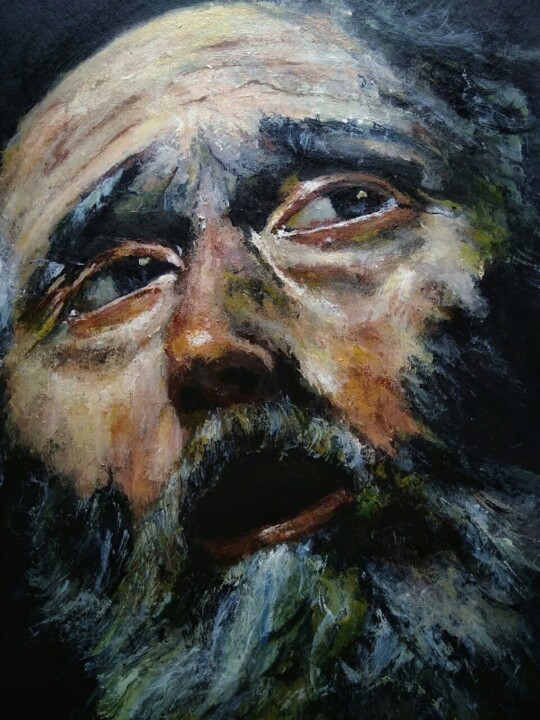 Portrait of an old man 绘画, 16.5x11.8 in
