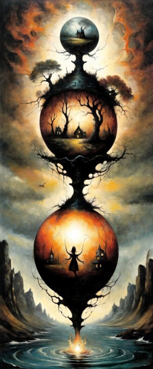 Arboreal Ascension 绘画, 105.7x44.1 in