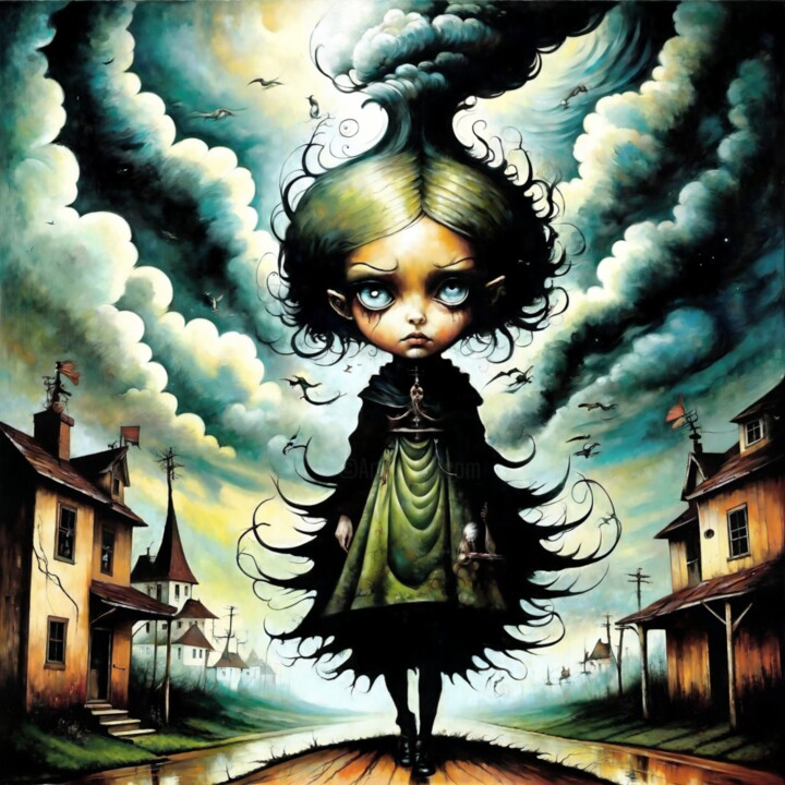 Painting titled "Emerald Enigma" by Alexandr Kuznetsov, Original Artwork, Acrylic Mounted on Wood Stretcher frame