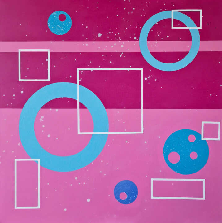 Vibrant geometry 绘画, 29.5x29.5 in