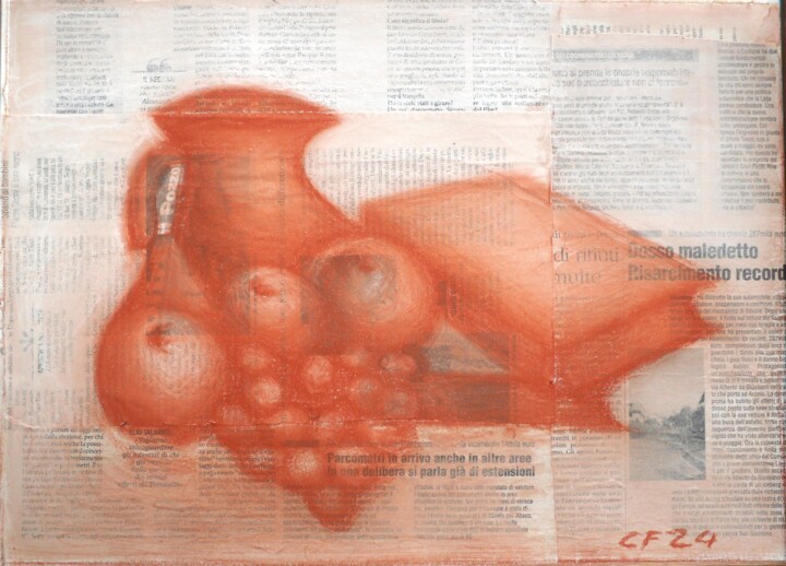 Composizione con frutta e libri-Fruit and book Σχέδιο, 11,4x15,8 in