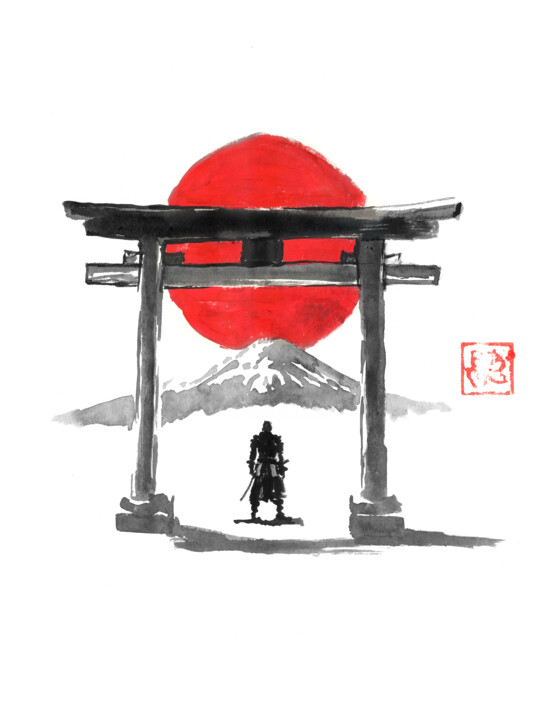 samurai at the gate 图画, 15.8x11.8 in