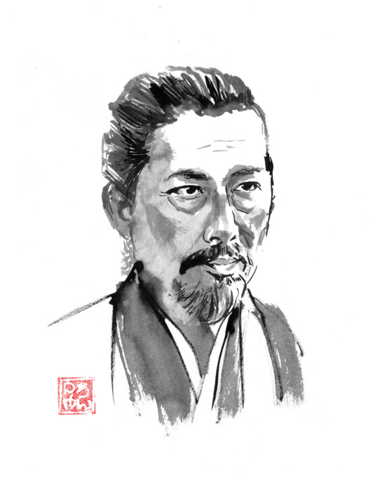 hiroyuki sanada Disegno, 15,8x11,8 in