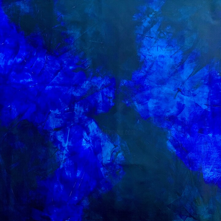 Blue abstract no. 3124 Beyond the sea 绘画, 55.1x55.1 in