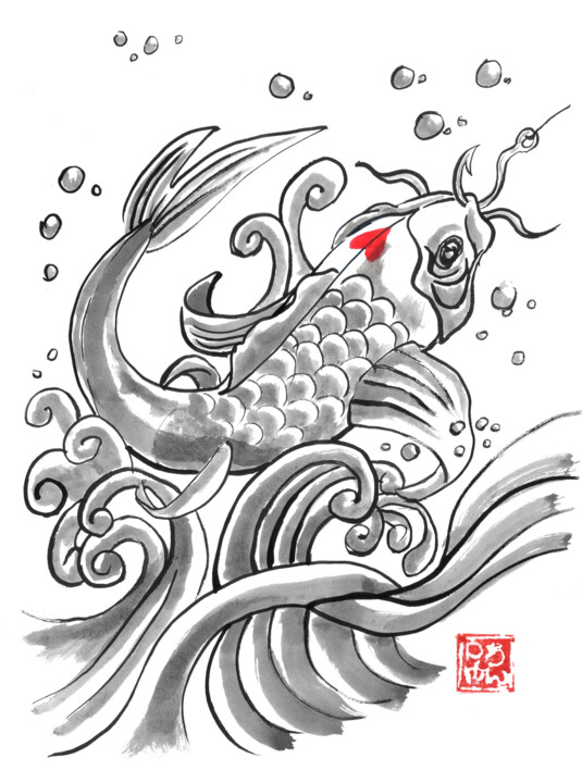 koi trapped 图画, 15.8x11.8 in
