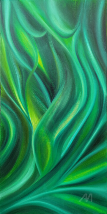 Original oil painting "Zest for Spring". Modern art. 绘画, 24x12 in