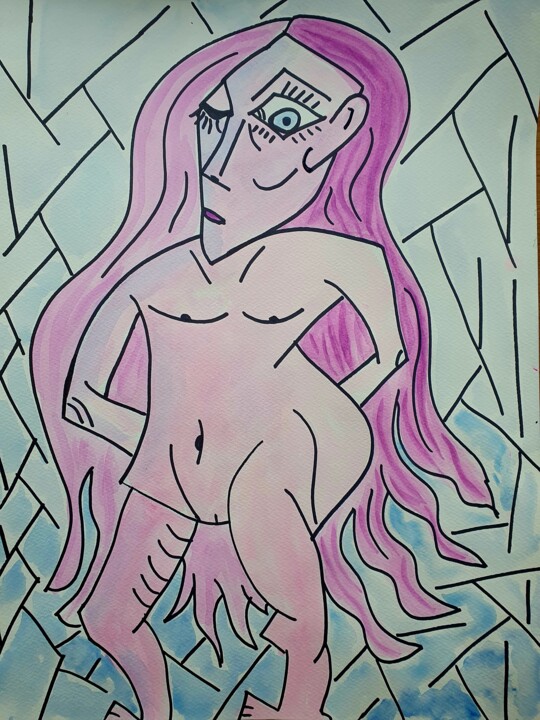 Pink Lady 图画, 15.8x11.8 in