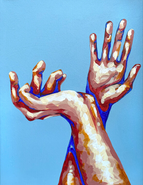 Painting titled "Glory Hands" by Tayisiya Shovgelia, Original Artwork, Acrylic