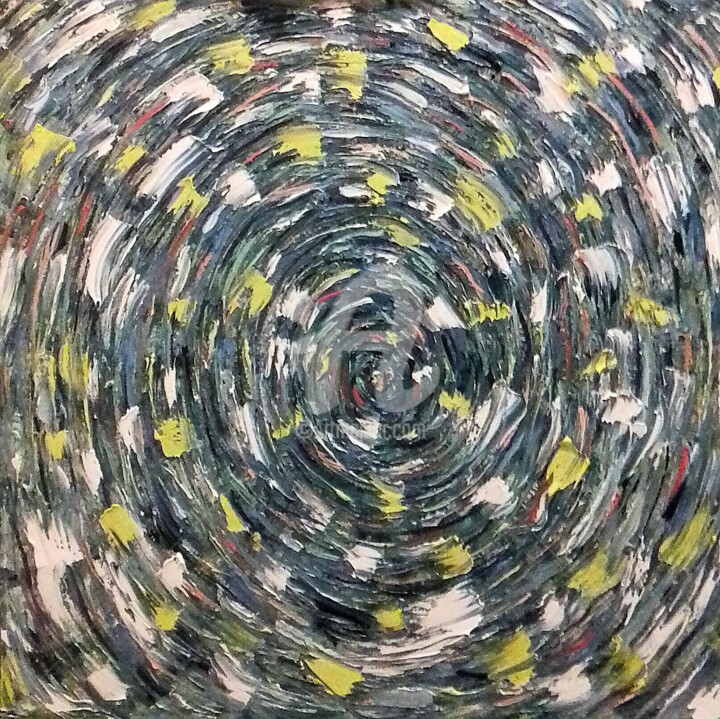 Painting titled "Abstraction" by Giancarlo Di Battista, Original Artwork, Oil Mounted on Wood Stretcher frame