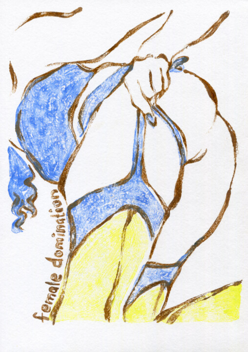Woman in blue and stockings 印花与版画, 11.7x8.3 in