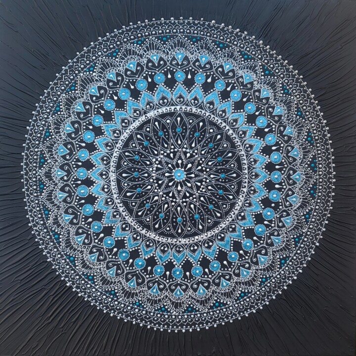 绘画 标题为“Mandala Canvas Art,…” 由Veronika Obushikhina, 原创艺术品, 丙烯