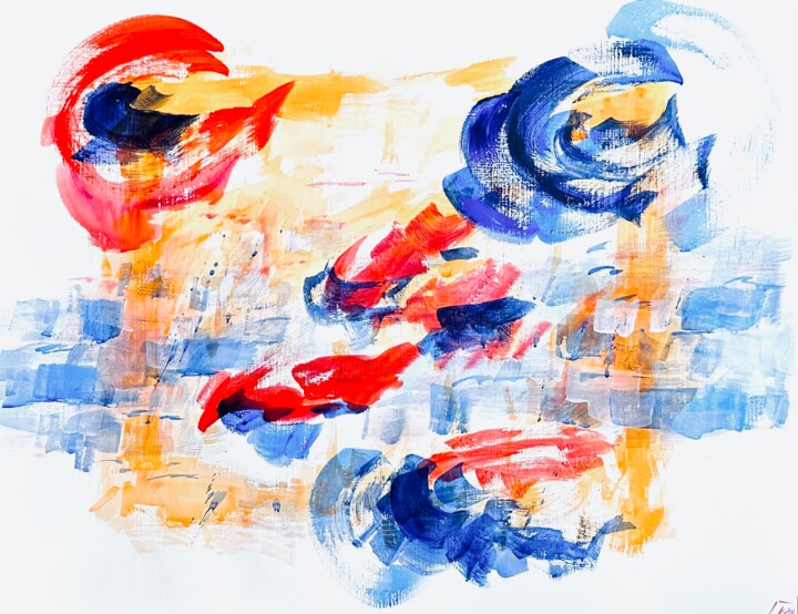 Landschaft - Wolken II Painting, 19.7x25.2 in