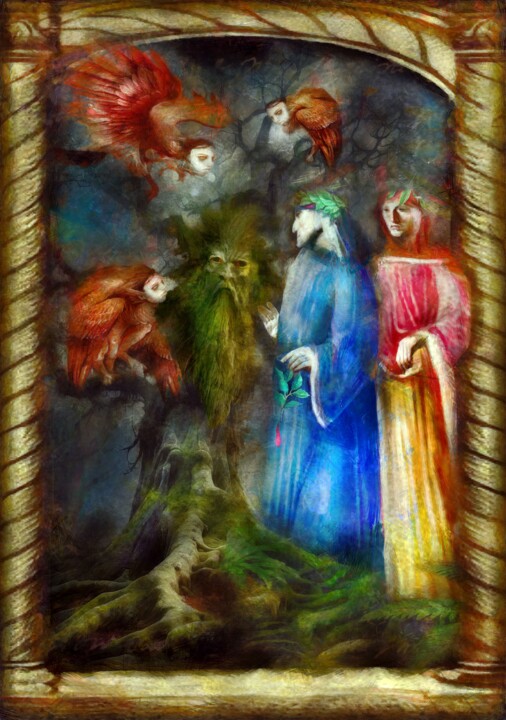 Canto XIII Dante Alighieri Divine Comedy Inferno 绘画, 31.5x23.6 in