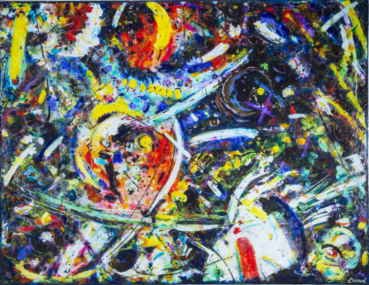 Painting titled "The devil of Boltzm…" by Jose Antonio Salvador Corrales Moreno, Original Artwork, Acrylic