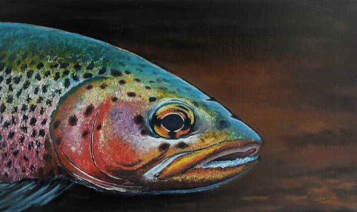 Trout 绘画, 10.6x18.1 in