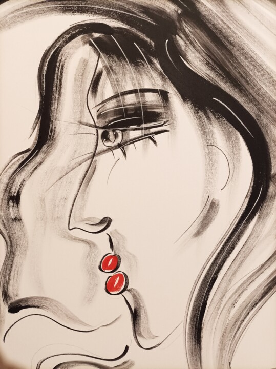 étrange et pénétrant 绘画, 51.2x37.8 in