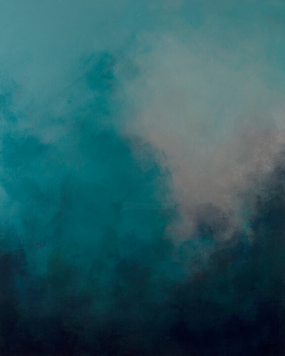 Painting titled "Flash Flood" by Jennifer Morris, Original Artwork, Acrylic Mounted on Wood Stretcher frame