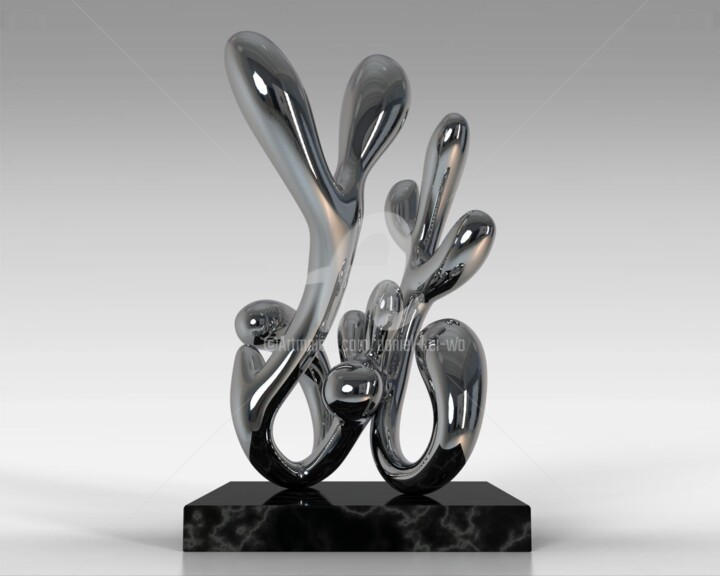 Evolving Waves#1(Small edition) 雕塑, 31.5x21.3 in