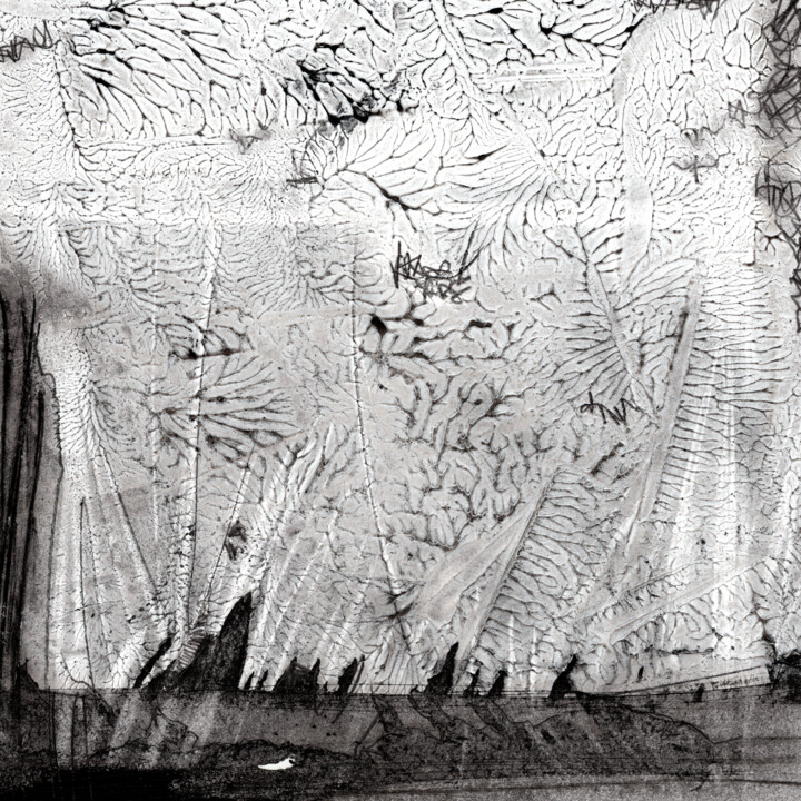 #235, 25x25cms, graphite et acrylique sur papier, 07-2024 Pittura, 9,8x9,8 in