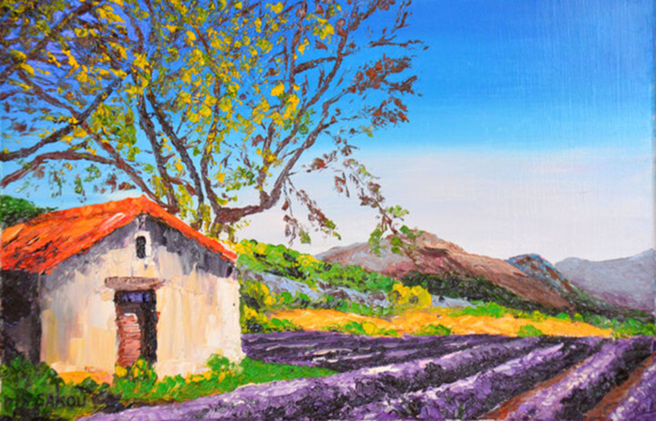 Cabanon aux senteurs de lavande Schilderij, 10,6x16,1 in
