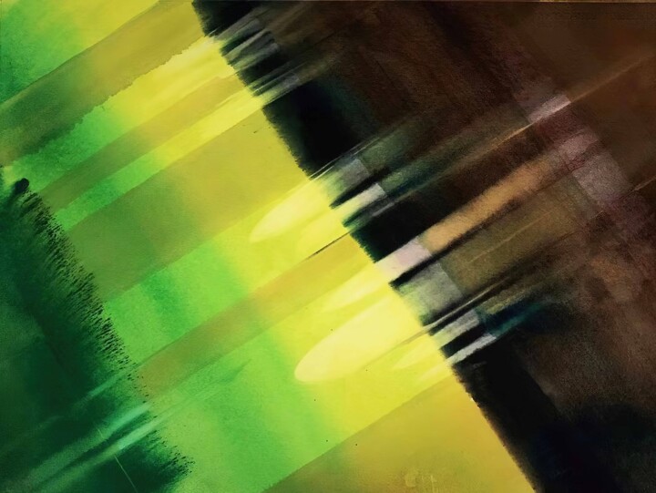 晨雾 Mist of Dawn 绘画, 20.9x28.4 in