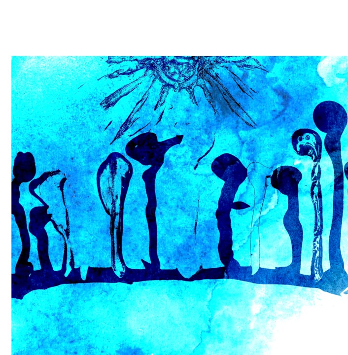 Digitale Kunst getiteld "la cène" door Xar, Origineel Kunstwerk, Acryl