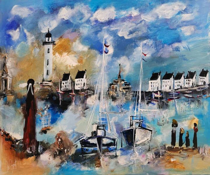 Une récréation de l'enfance- En exclusivité sur Artmajeur 绘画, 18.1x21.7 in