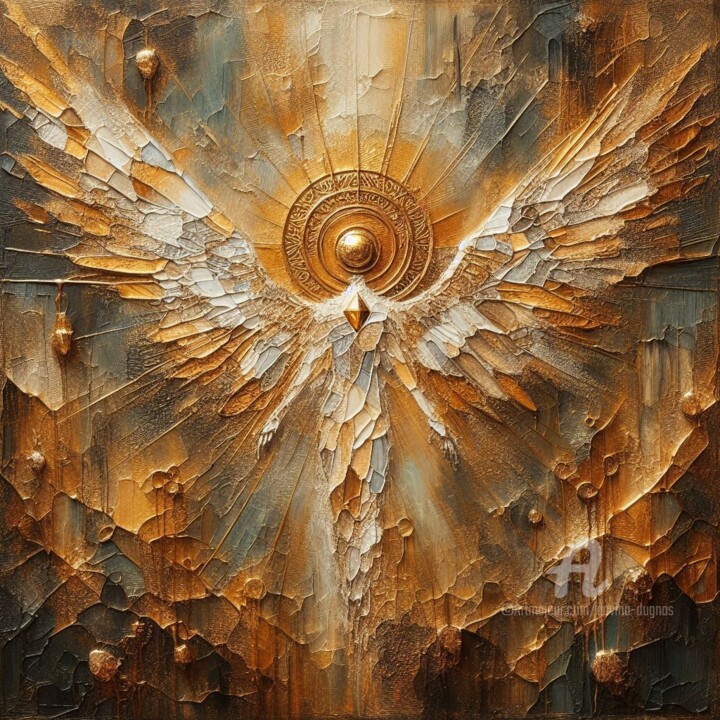 Sacred Angelic Protection III Dijital Sanat, 19,7x19,7 in
