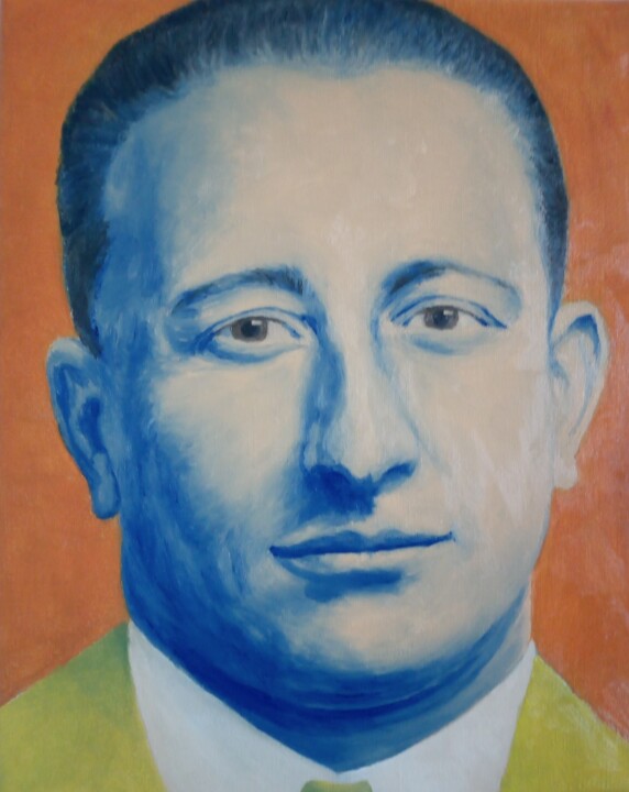 Painting titled "Mugshot, Carlo Gamb…" by Zikel, Original Artwork, Oil
