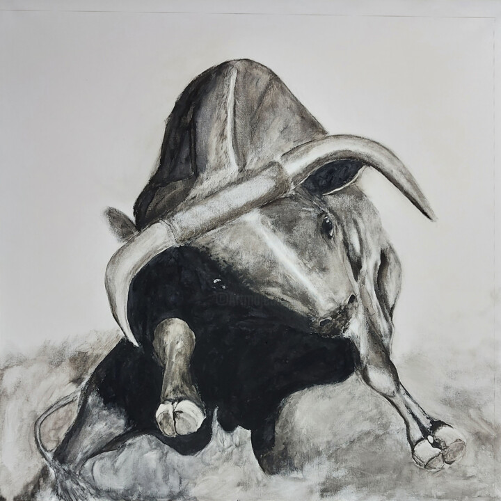 Le taureau joueur 绘画, 39.4x39.4 in