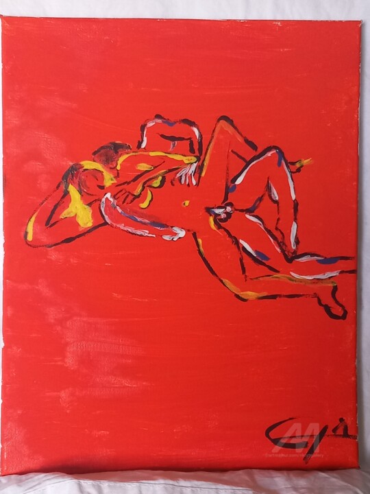 Painting "Senation" 绘画, 11.8x9.5 in