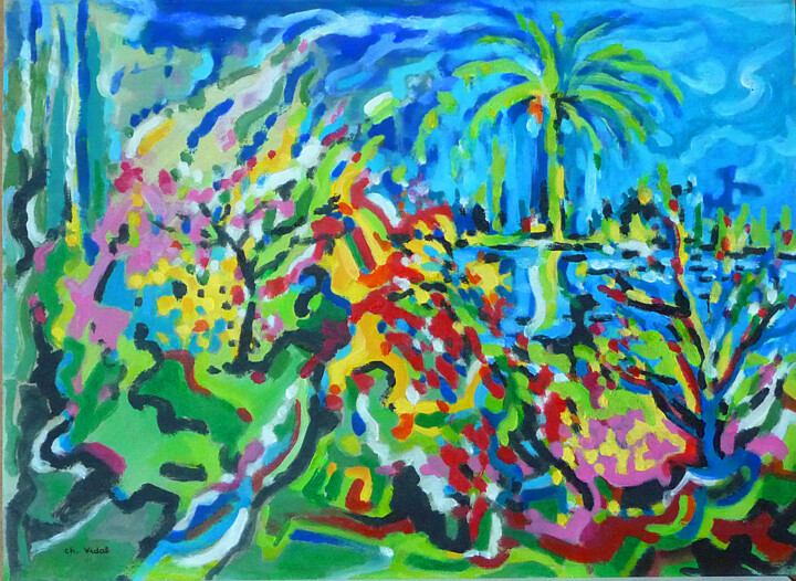 Exotic garden 绘画, 15x20.1 in