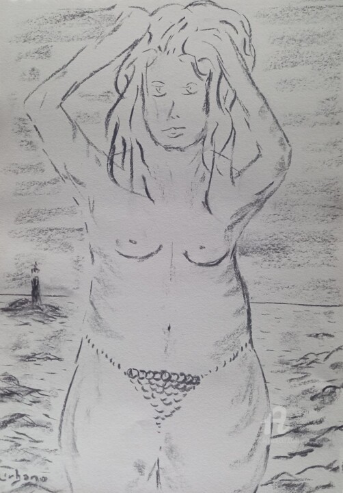 L' été à la mer 图画, 16.1x11.8 in