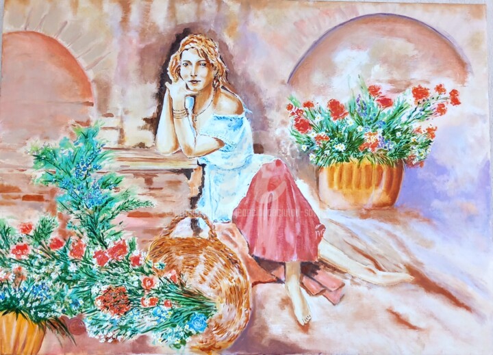 LA FLEURISTE 绘画, 29.1x39.4 in