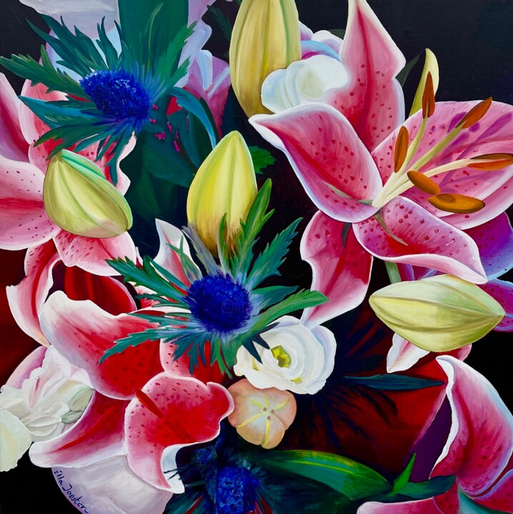Painting titled "Bouquet Four" by Ella Joosten, Original Artwork, Acrylic