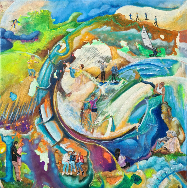 Let's go outside (Composition II) Schilderij, 19,7x19,7 in