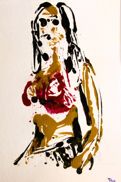 Femme nue intense color