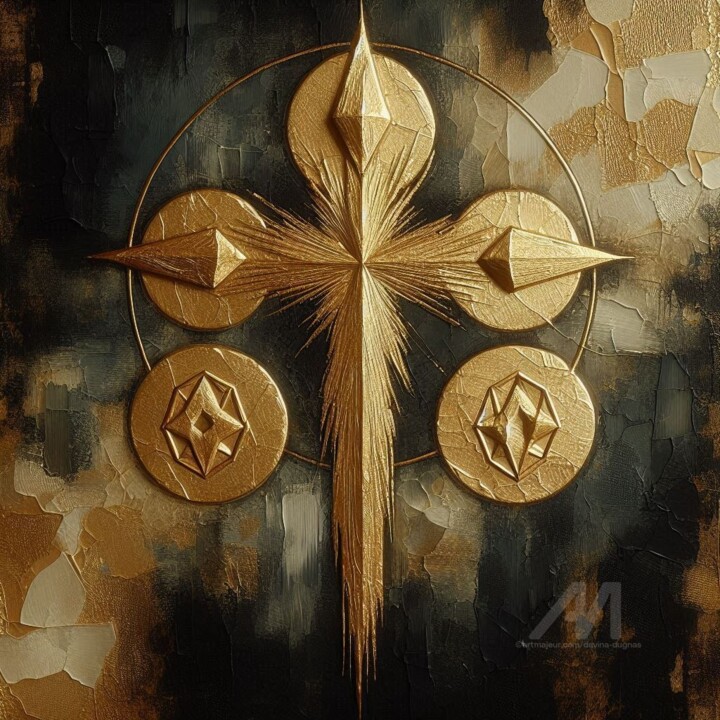 Holly Cross Sacred Protection 数字艺术, 23.6x23.6 in