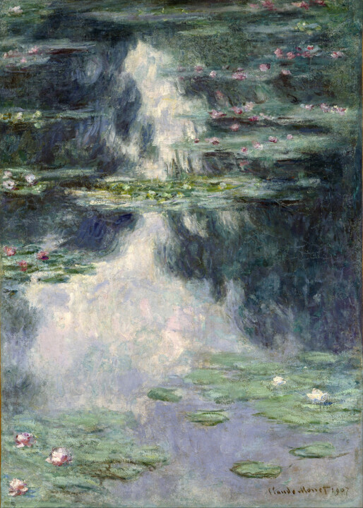 Painting titled "Nymphéas 15" by Claude Monet, Original Artwork, Oil